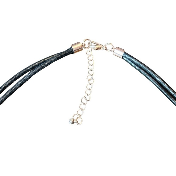 Rose Gold Geometric Shaped Links Attached By Rose Gold Imprinted Disks Necklace - Picture 8 of 12